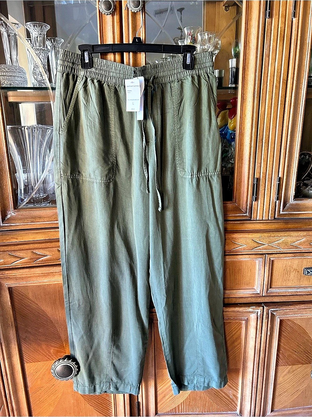 Sanctuary Pull-On Relaxed Barrel Pant Green Large